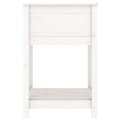 Plantenbak met schap 54x54x81 cm massief grenenhout wit