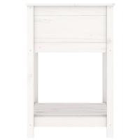 Plantenbak met schap 54x54x81 cm massief grenenhout wit - thumbnail