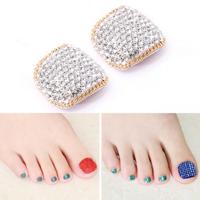 2 stuks Crystal nep Nail Art Tips Rhinestone volledige dekking teennagels Decals stickers (NO: 38) - thumbnail