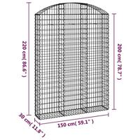 VidaXL Schanskorf gewelfd 150x30x200/220 cm gegalvaniseerd ijzer - thumbnail
