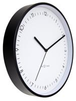 NeXtime - Wandklok 30cm - Stil - Zwart|Wit - Aluminium - Berlin - thumbnail