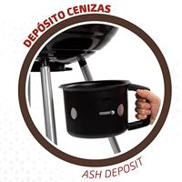 Kolenbarbecue met wielen Aktive Textilene 57 x 86 cm Zwart - thumbnail