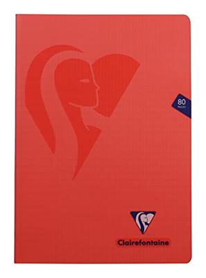 Clairefontaine schrift mimesys voor ft A4, 80 bladzijden, kaft in PP, geruit 4 x 8, geassorteerde kleuren