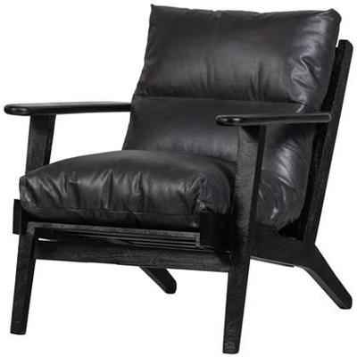 WOOOD Fauteuil 'Houston' Acaciahout, kleur Zwart