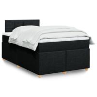 Boxspring met matras stof zwart 120x190 cm - thumbnail