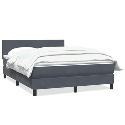 Boxspring met matras fluweel donkergrijs 140x210 cm