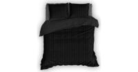 Satin d'Or dekbedovertrek Streep Zwart-Lits-jumeaux (270 x 200/220 cm) - thumbnail