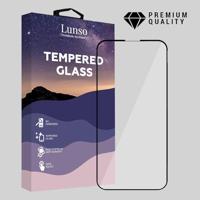 Lunso - iPhone 14 Pro - Gehard Beschermglas - Full Cover Screenprotector - Black Edge - thumbnail