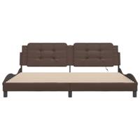 Bedframe met LED-verlichting kunstleer bruin 200x200 cm - thumbnail