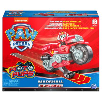 PAW Patrol , Moto Pups Marshall Deluxe terugtrekmotor met wheelie-functie en figuur