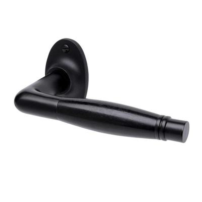 De Oude Deurklink Deurklink - Deco mat zwart, rozet ovaal De Oude Deurklink Deurklink - Deco mat zwart, rozet ovaal