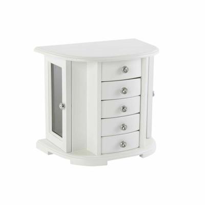 Doos-Juwelenkistje DKD Home Decor Fluweel Romantiek Spiegel Hout MDF (26 x 18 x 23 cm)