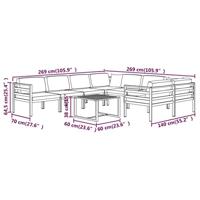 9-delige Loungeset met kussens aluminium antracietkleurig - thumbnail