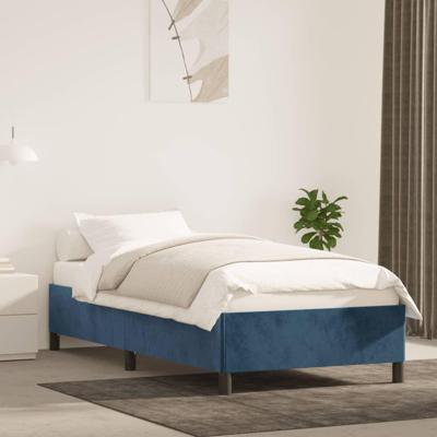 Bedframe zonder matras 90x190 cm fluweel donkerblauw