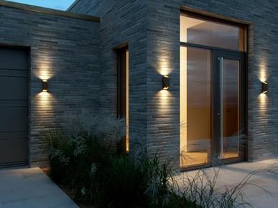 Buitenlamp bruin Up & down wandlamp met 2 GU10 fittingen Nordlux Nico 23 cm Buitenlamp bruin Up & down wandlamp met 2 GU10 fittingen Nordlux Nico 23 cm