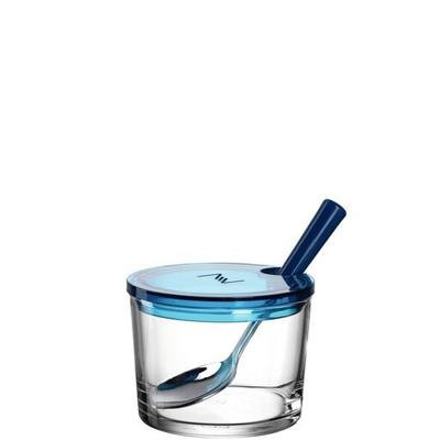Montana Jampot 10 cm + Lepel Blauw/Glas