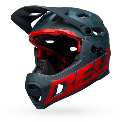 Bell Super DH Mips MTB fietshelm (Kleur: rood/blauw, Maat: L)