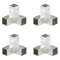 VidaXL Paalverbindingen 4 st y-vorm 71x71 mm gegalvaniseerd metaal - thumbnail