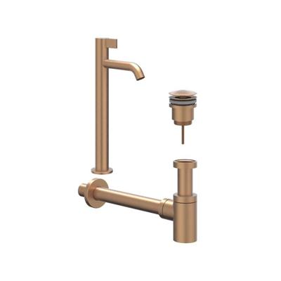 IVY Fonteinset - opbouw - verhoogd - always open plug - Geborsteld mat koper PVD 6901475 IVY Fonteinset - opbouw - verhoogd - always open plug - Geborsteld mat koper PVD 6901475