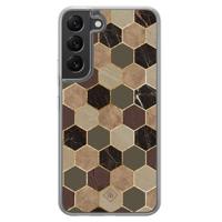 Samsung Galaxy S22 hybride hoesje - Kubus groen bruin - thumbnail