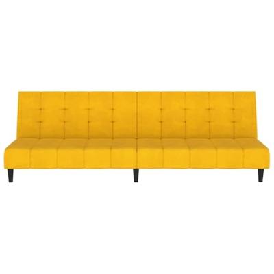 Slaapbank 2-zits fluweel geel Slaapbank 2-zits fluweel geel