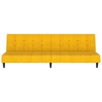 Slaapbank 2-zits fluweel geel - thumbnail