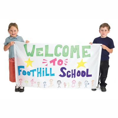 Colorations - versier je eigen nylon banner groot wit , set van 2