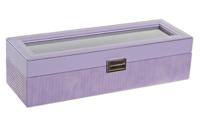 Doos-Juwelenkistje DKD Home Decor 8424001859894 33 x 11 x 9 cm Kristal Lila Polyurethaan - thumbnail