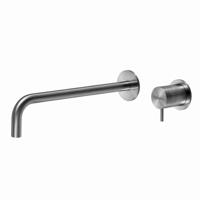 Inbouwkraan Qisani Flow Hoog Geborsteld RVS - thumbnail