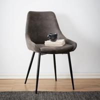 Rowico Home Sierra Velvet Eetkamerstoel Grijs - thumbnail