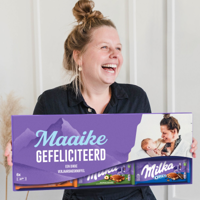 Mega Milka reep met naam en foto bedrukken - 6 repen - thumbnail