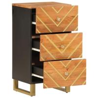 Dressoir 40x33,5x75 cm massief mangohout bruin en zwart - thumbnail