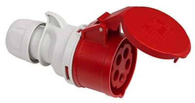 Kopp CEE contrastekker IP44 5P 16A 400V rood Kopp CEE contrastekker IP44 5P 16A 400V rood