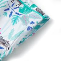 Kinderjurk 104 ecru en donkermintkleurig - thumbnail