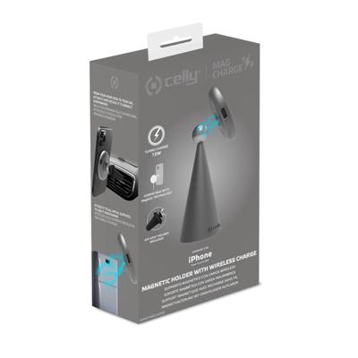 Celly MagStandCharge MagSafe Wireless Charger Holder Grey