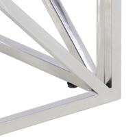 Salontafel roestvrijstaal en gehard glas zilverkleurig - thumbnail