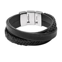 Fossil armband JF02079040 Vintage Casual zwart - thumbnail