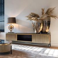 Richmond TV-meubel 'Ironville' 170cm, kleur goud / zwart marmer - thumbnail