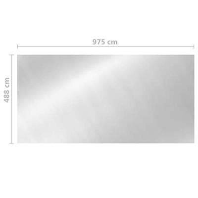 Zwembadhoes 975x488 cm PE zilverkleurig