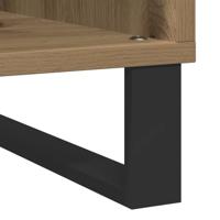 Platenkast artisanaal eikenkleurig 85 x 38 x 89 cm Bewerkt hout - thumbnail