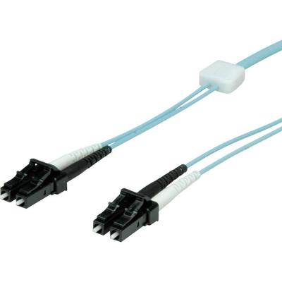 EasyLan glasvezel LED patchkabel duplex 50/125µm OM3, LC/LC, turkoois, 10 m