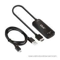 club3D USB Adapter [1x HDMI-stekker - 1x DisplayPort bus] Adapter HDMI + MicroUSB - DP 4 1 m - thumbnail