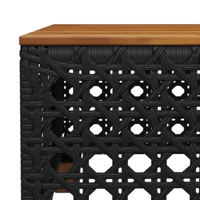 8-delige Loungeset met kussens poly rattan zwart - thumbnail