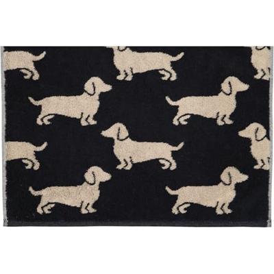 Cawö Cawo We love Dogs gemustert 6246 Handdoek 50x100 schwarz/beige