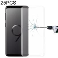 25 stuks voor Galaxy S9 9H oppervlakte hardheid 3D gebogen rand anti-kras Full Screen HD gehard glas screen protector (transparant) - thumbnail