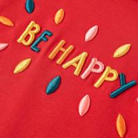 Kindershirt met lange mouwen en woorden in 3D 92 rood - thumbnail