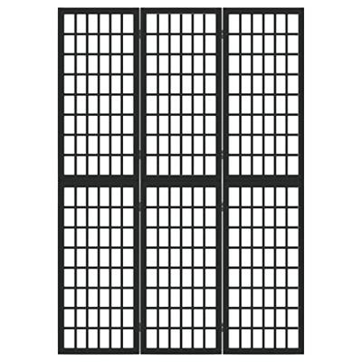 Kamerscherm inklapbaar 3 panelen Japanse stijl 120x170 cm zwart - thumbnail