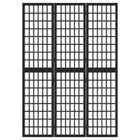Kamerscherm inklapbaar 3 panelen Japanse stijl 120x170 cm zwart - thumbnail