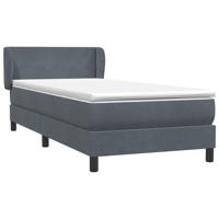 Boxspring met matras fluweel donkergrijs 90x210 cm - thumbnail