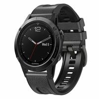 By Qubix - leer + siliconen bandje - Donkergrijs - Compatible met Garmin Tactix 8-51mm - Compatible Garmin bandje - thumbnail